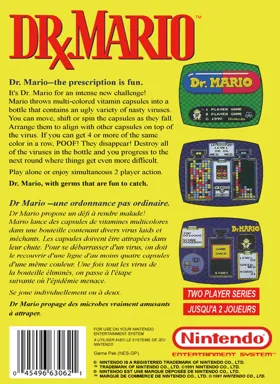 Dr. Mario (USA) (Beta 3) box cover back